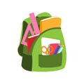 Isolated school bag icon School supply flat design Vector Royalty Free Stock Photo