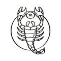 Isolated scorpio icon outline zodiac sign