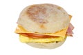 Isolated Scrambled egg ham cheese sandwich Royalty Free Stock Photo
