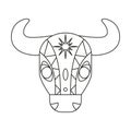 Isolated sculpture of a bull head Vector