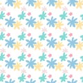 Isolated seamless botanic pattern with daisy flowers. Simple floral backdrop