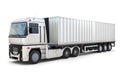 Isolated semi-trailer truck on white background