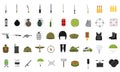 Isolated set objects war icons Royalty Free Stock Photo