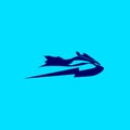 Isolated shape jet boat logo design vector graphic symbol icon sign illustration creative idea Royalty Free Stock Photo