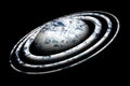 Planet. Star orbits on black background Royalty Free Stock Photo