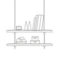 Isolated shelf wall draw