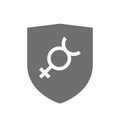 Isolated shield with the mercury planet symbol Royalty Free Stock Photo
