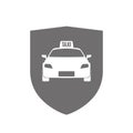 Isolated shield with a taxi icon