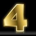 Isolated shiny golden four number illustration