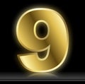 Isolated shiny golden nine number illustration