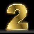 Isolated shiny golden two number illustration