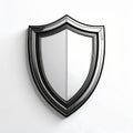Isolated Shiny Silver Metal Shield on a White Background with Shadow Royalty Free Stock Photo