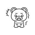 Isolated shocked bear kawaii