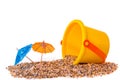 Isolated shot of beach toys, bucket Royalty Free Stock Photo