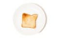 Isolated shot of fresh baked toast on white dish Royalty Free Stock Photo