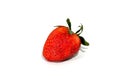 Isolated shot of a single strawberry close up. Royalty Free Stock Photo