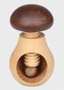 Isolated shot of a wooden mushroom nutcracker on a white background Royalty Free Stock Photo