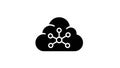 Black Cloud Network Icon with Connected Nodes on White Background Keywords: cloud, network, connection, data Royalty Free Stock Photo