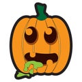 Isolated sick jack-o-lantern