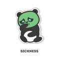 Isolated sick panda.