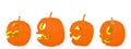 Isolated side view of Jack-o`-lantern on transparent background Royalty Free Stock Photo