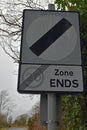 20 zone ends and national speed limit applies sign, UK Royalty Free Stock Photo