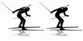 Silhouette of a biathlon skier , vector draw Royalty Free Stock Photo