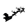 Isolated silhouette of christmas sled Vector