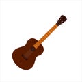 Isolated silhouette of a classic guitar. A collection of musical string instruments