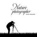 Isolated silhouette of the photographer Royalty Free Stock Photo