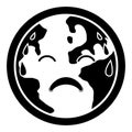 Sad earth silhouette