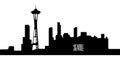 Isolated silhouette of Seattle