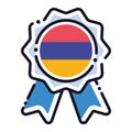 Isolated silk medal icon with the flag of Armenia Vector