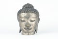Isolated silver Buddah head statue Royalty Free Stock Photo
