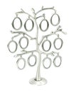 Isolated silver floral tree with leaves and oval Royalty Free Stock Photo