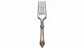 Isolated Silver Fork with Decorative Handle and White Background Illustration Royalty Free Stock Photo