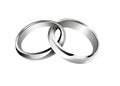 Silver interwined wedding rings vector Royalty Free Stock Photo