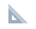Silver metal triangular ruler icon, as used to draw lines and measure distance