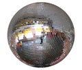 Isolated silver night club mirror-ball Royalty Free Stock Photo