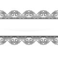 Isolated silver steel lace decorated frame