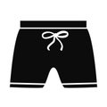 Simple black swim shorts icon