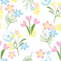 Isolated Simple Garden Floral Print