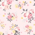 Isolated Simple Rose Floral Print