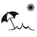 Simple Sun Summer Umbrella Beach icon Royalty Free Stock Photo