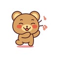 Isolated singing bear kawaii