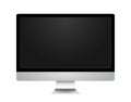 Isolated single computer display with empty screen, vector realistic template to present your design, web, product.
