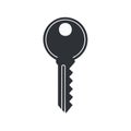 Isolated Single Door Key Illustration in Gray Scale Security Solution Access Concept Royalty Free Stock Photo