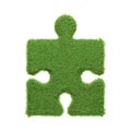 Isolated single puzzle piece with green grass texture, representing individuality in ecological and environmental contexts Royalty Free Stock Photo
