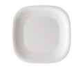 Isolated single round corner white dish utensil on white backgro