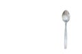 Isolated single steel teaspoon on white background Royalty Free Stock Photo